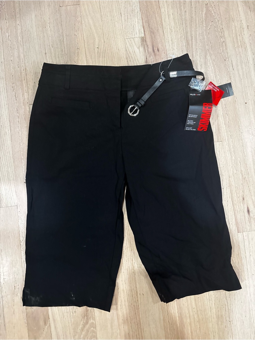 Style & Co. Black Women’s Bermuda Shorts with Belt Detail